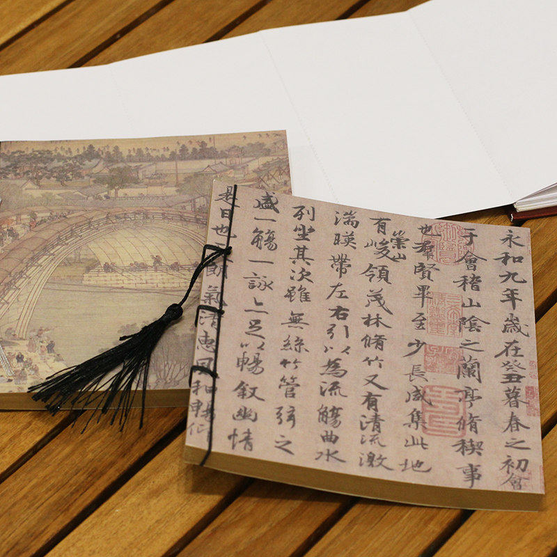 中国风手工装订线装本空白内页笔记本子北京旅游纪念出国文创礼品