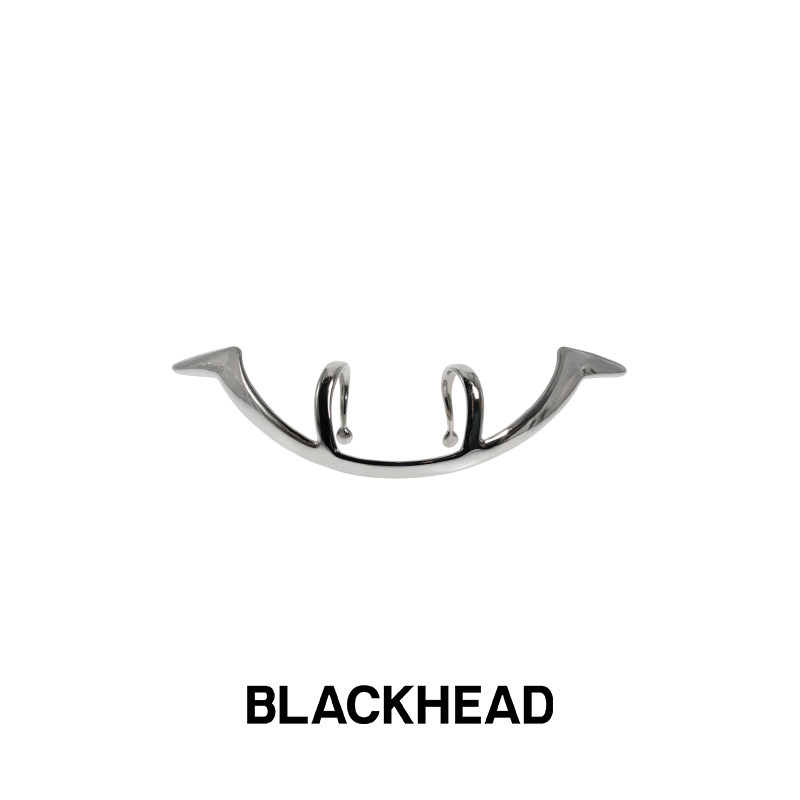 BLACKHEAD/黑头设计师潮牌 原创时尚暴怒装饰钛钢唇环唇扣个性潮