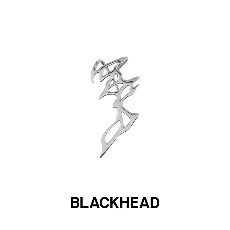 BLACKHEAD/黑头新款小众设计镂空流体免穿刺耳挂高级感情侣款男女