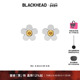 BLACKHEAD&AUBRUINO联名款 金银拼色花朵装 饰钛钢耳钉气质新潮耳饰