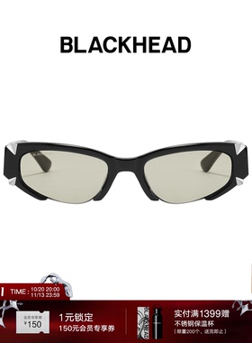 【陈粒同款】BLACKHEAD/黑头惊蜕系列方形半框墨镜（黑色）
