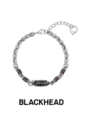 BLACKHEAD/黑头泼墨穿刺细手串简约中性男女手链新款