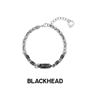 BLACKHEAD/黑头泼墨穿刺细手串简约中性男女手链新款