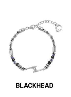 BLACKHEAD/黑头闪电细手串原创设计个性时尚朋克男女小众精致