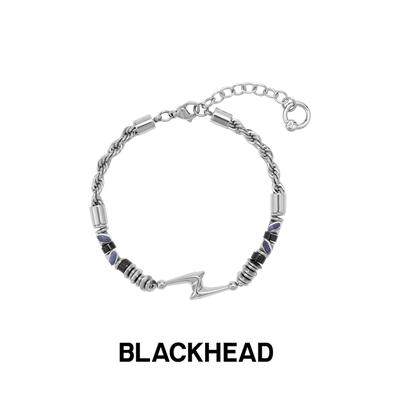 BLACKHEAD/黑头闪电细手串原创设计个性时尚朋克男女小众精致