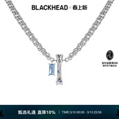 BLACKHEAD 甜酷锁骨链 黑头双吊坠项链水钻情侣新款