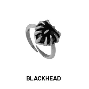 BLACKHEAD/黑头S925银尖刺爱心戒指原创设计开口可调节别致个性
