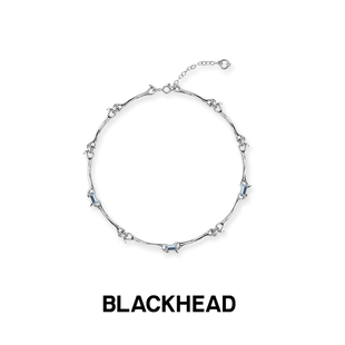 BLACKHEAD Y2K男生潮甜酷配飾 黑頭水鉆拼接項(xiàng)鏈女士鎖骨鏈情侶款