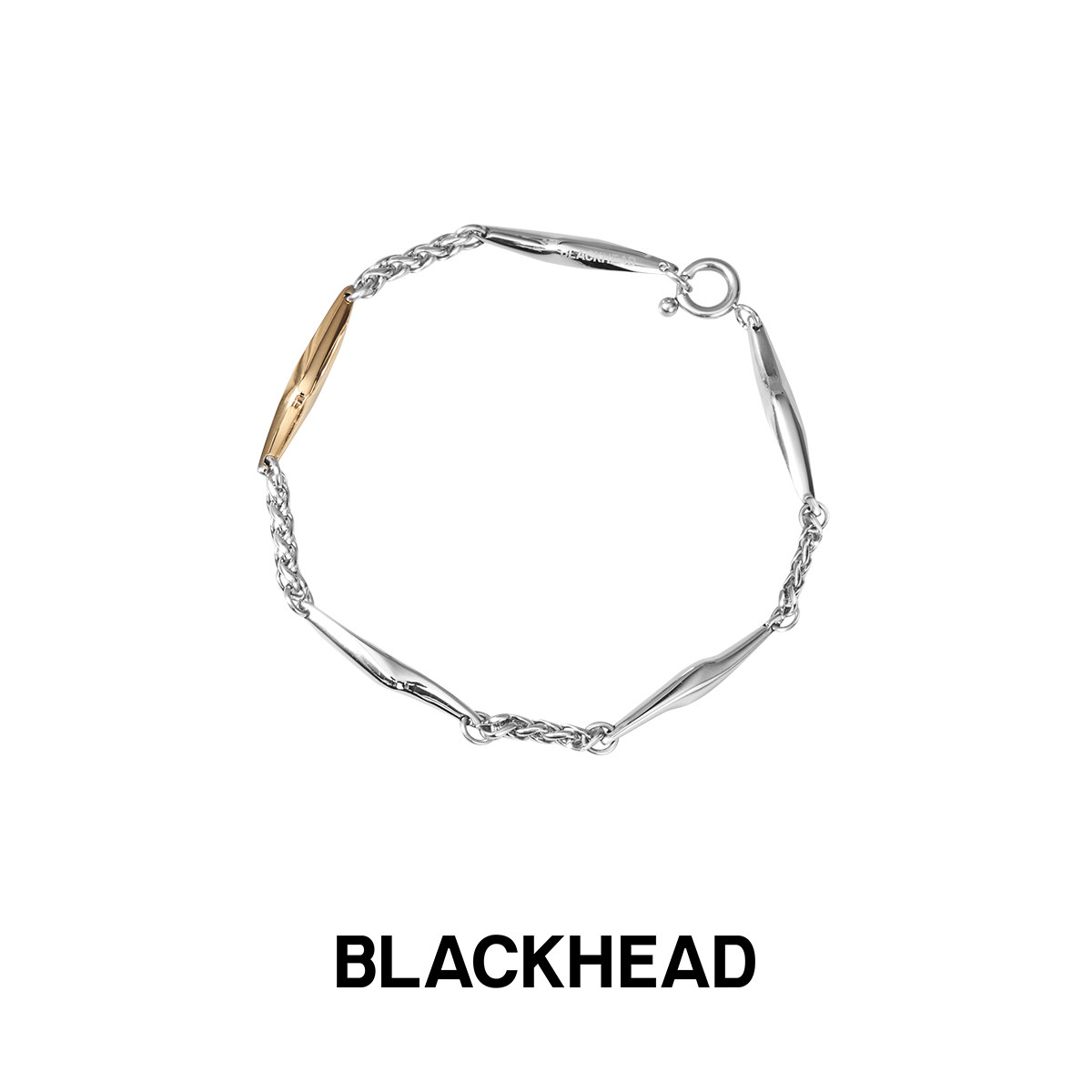 BLACKHEAD/黑头小众设计轻奢闪电拼接手链金银拼色男女情侣款简约
