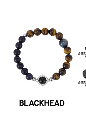 BLACKHEAD/黑头虎眼石蓝砂拼色串珠手链新款简约男女个性原创