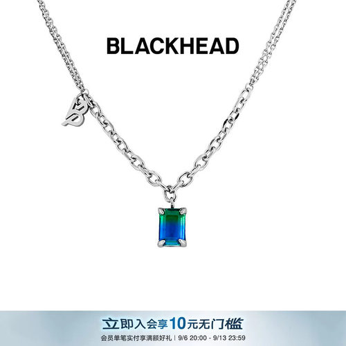 blackhead蛇牙镶嵌渐变吊坠项链