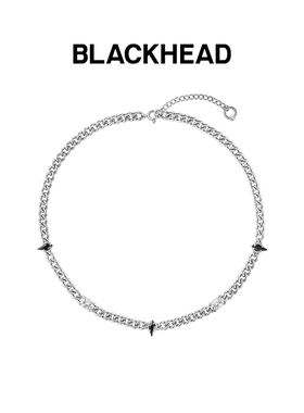 【敖瑞鹏吴磊同款】BLACKHEAD/黑头新月骑士系列骑士异形锆石项链