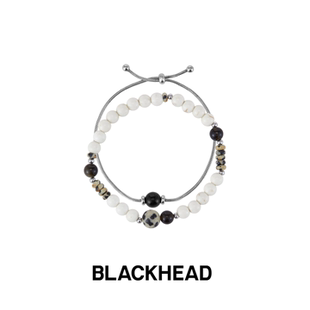 BLACKHEAD/黑头白松黑曜石拼色串珠手链新款原创设计个性男女