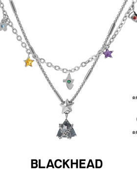 【颜人中同款】BLACKHEAD/黑头圣诞述系列圣诞树吊坠项链叠戴设计