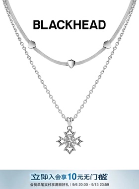 【卓沅同款】BLACKHEAD/黑头出逃舞会系列十字花双层项链简约