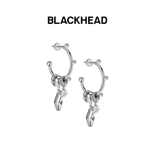 BLACKHEAD三蛇菱形光棱耳环