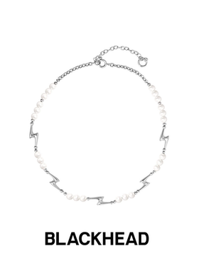 【周深同款】BLACKHEAD/黑头闪电珍珠项链情侣款轻奢小众高级感