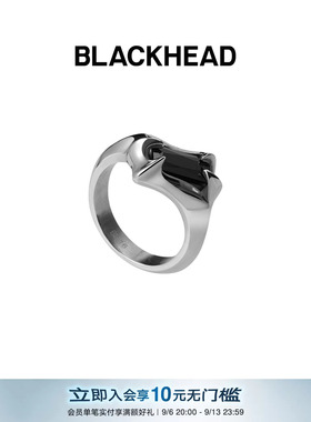 【王安宇同款】BLACKHEAD/黑头黑胶浪潮系列尖刺黄锆石戒指情人节