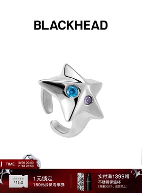 BLACKHEAD/黑头圣诞述系列圣诞五角星戒指原创设计个性