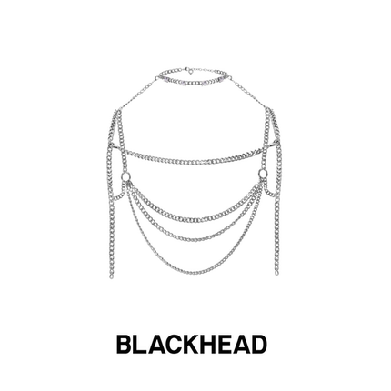 【明星姚琛同款】BLACKHEAD/黑头水钻装饰项圈身体链女生Y2K新款