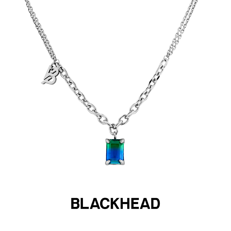 blackhead蛇牙镶嵌渐变吊坠项链