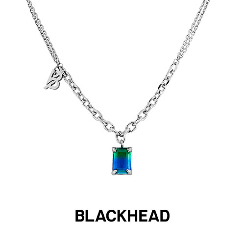 blackhead蛇牙镶嵌渐变吊坠项链