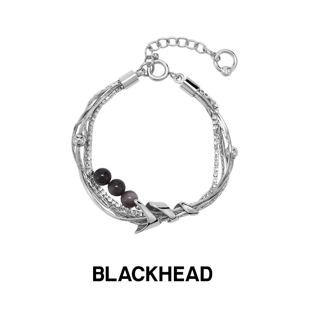 【云旗同款】BLACKHEAD/黑头新月骑士系列守护铃流苏手链男女原创