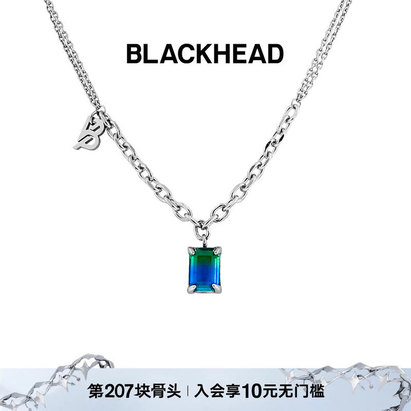 blackhead蛇牙镶嵌渐变吊坠项链图片