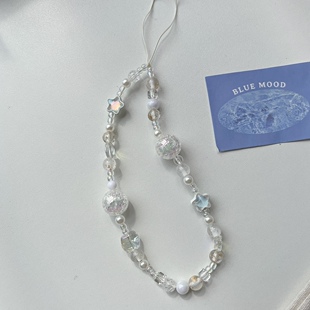 可爱小甜心ins原创设计银河星辰蓝色挂绳挂绳ccd相机链女