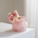 花瓶高级感客厅摆件插花创意迷你小众ins风粉色玻璃水培鲜花装 饰