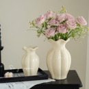 陶瓷花瓶美式 饰摆件小 奶油轻奢复古高级感创意玫瑰鲜花客厅插花装