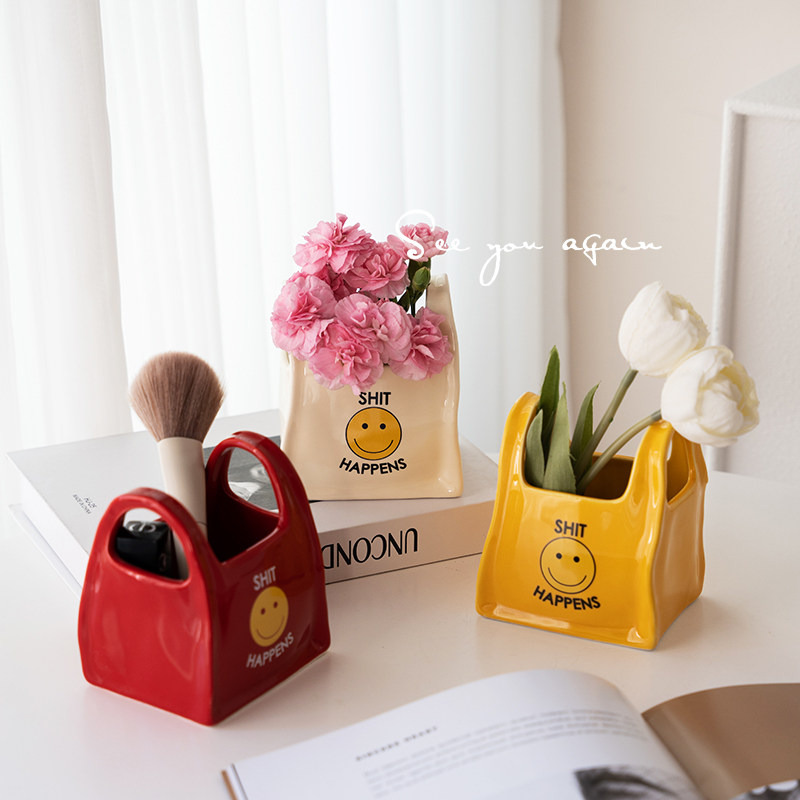 法式陶瓷花瓶高级感迷你小众创意客厅插花干花鲜花桌面设计感摆件,家居饰品,花瓶,淘宝优惠券,粉丝福利购,淘宝优惠卷