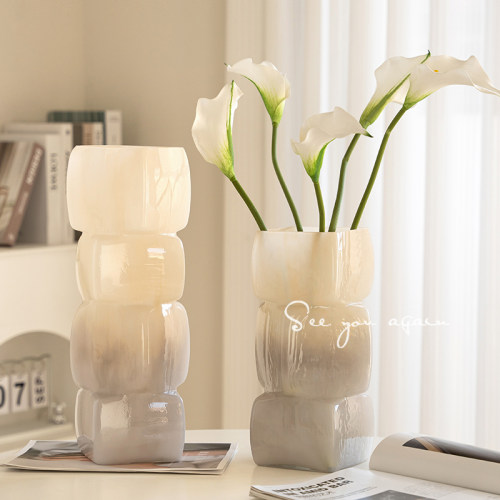 法式高级感中古艺术花瓶琉璃摆件