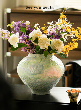 宋氏美学花瓶摆件客厅插花陶瓷新中式复古高级感大号玄关酒柜装饰