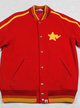 潮牌 BAPE 080115-001 男款棒球夹克外套 L BLACK LABEL系列