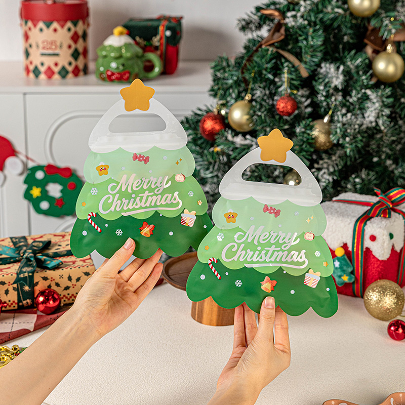 圣诞密封拉链袋自封拉条站立设计烘焙点心饼干零食包装打包袋