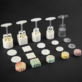 月饼模具家用烘焙手压式 100克压模绿豆糕模型印具压花冰皮磨具