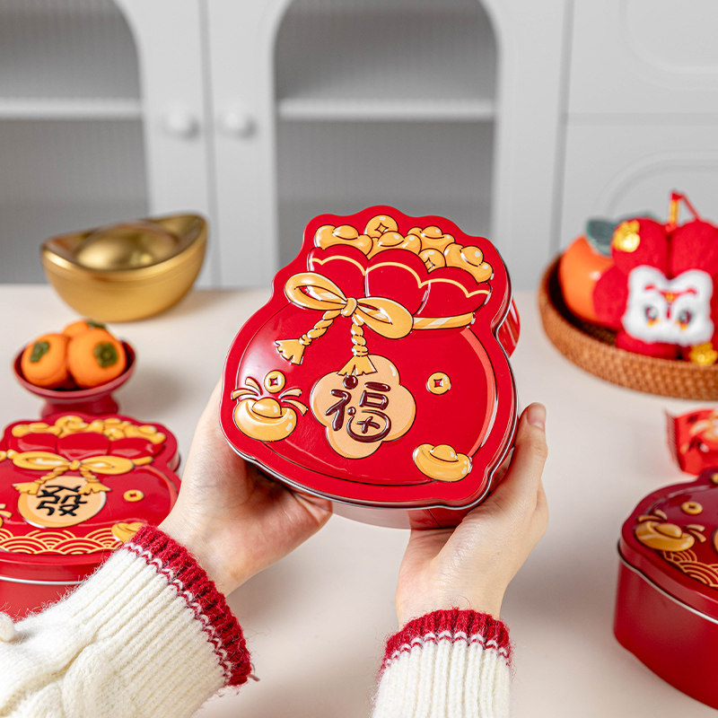 新年糖果铁盒2026马年过年礼盒烘焙礼品空盒子年货罐春节曲奇饼干