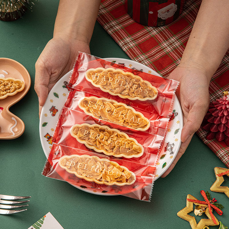 糯米船包装袋网红焦糖杏仁坚果酥脆打包袋长方形牛轧酥饼干机封袋