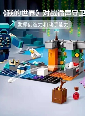 中国积木我的世界系列21274对战循声守卫儿童拼装玩具男女孩礼物
