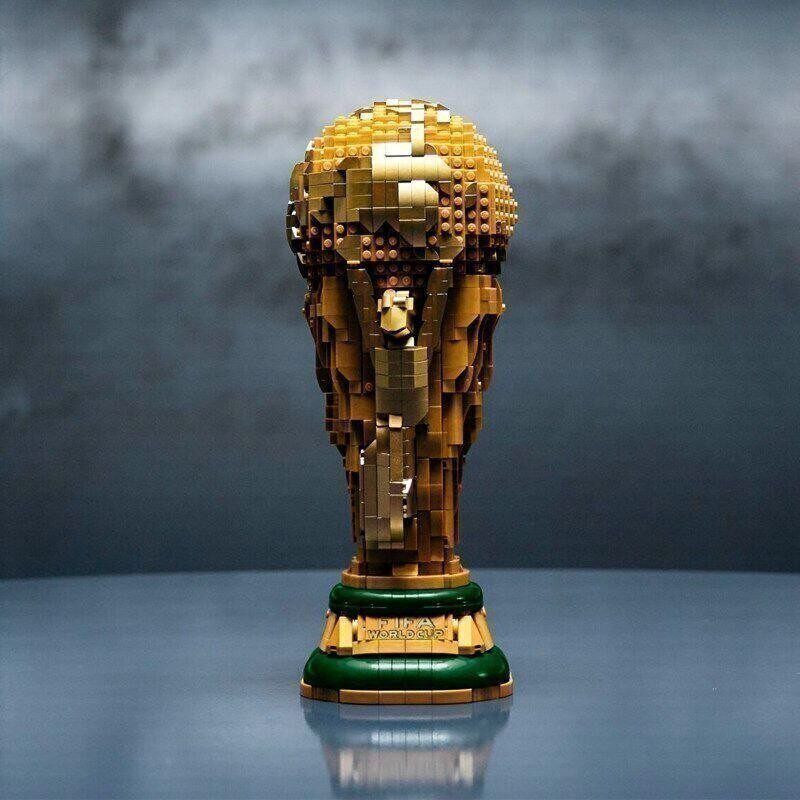 中国积木国际足联世界杯大力神杯43020足球奖杯球迷拼装玩具礼物图片