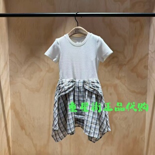 little moco专柜正品26年春款女童休闲拼接连衣裙KBF1DRST04