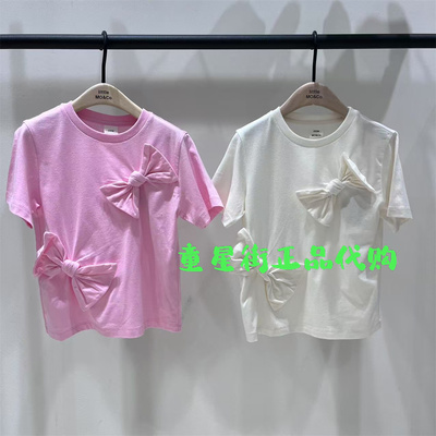 littlemoco专柜正品25年夏女童立体蝴蝶结短袖T恤KBE2TEET02奥