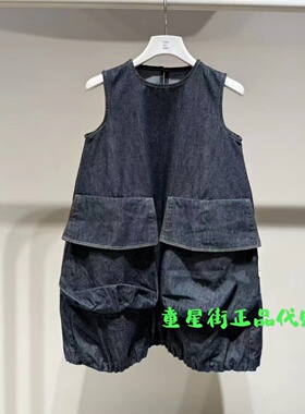 小江南童装国内代购26秋款女童休闲牛仔无袖连衣裙1Q7G11220