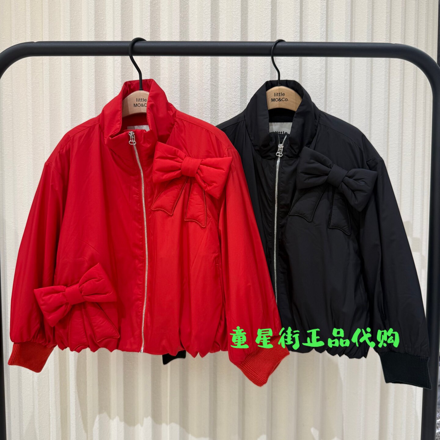 littlemoco国内代购26年冬款女童蝴蝶结棉服外套KBF4QJKT03
