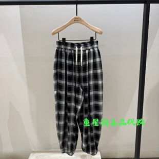 littlemoco童装正品26年夏款男女童格纹灯笼裤束脚裤KBF2PAT021