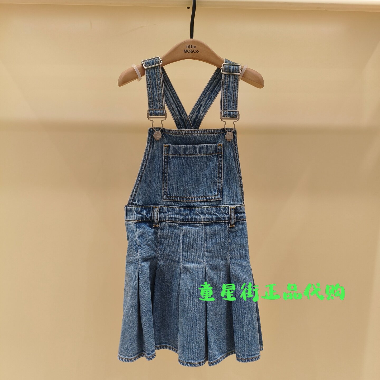littlemoco国内代购26年夏款女童牛仔背带连衣裙KBF2DRS001