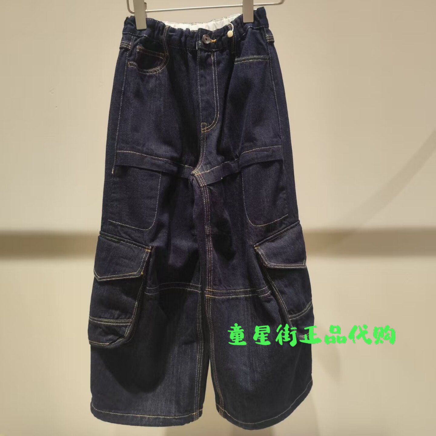 小江南童装正品26年春款男女童多口袋工装牛仔裤长裤1Q2E11580