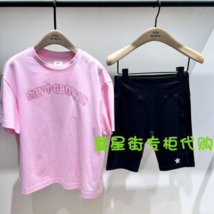 little moco专柜正品25年夏女童短袖短裤运动套装KBE2SUT011