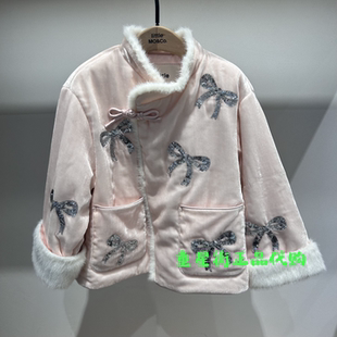 little moco专柜正品26年春女童新年中式斜襟棉服外套KBF1QJK005